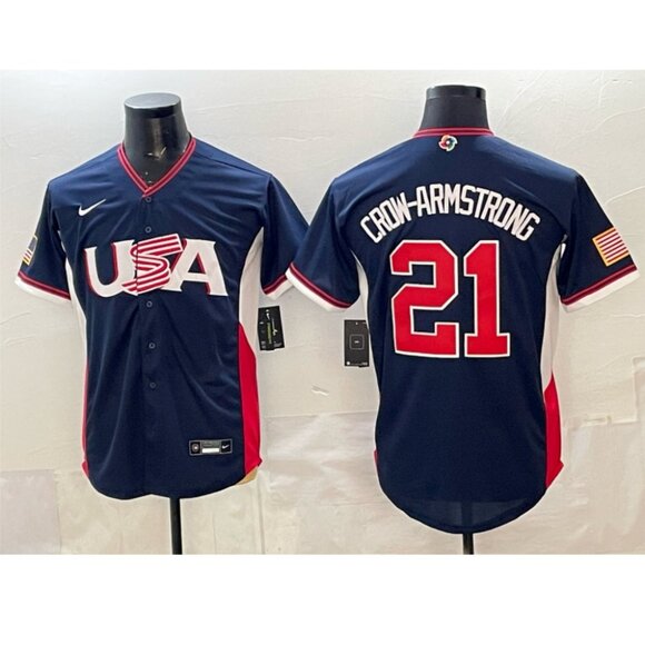Mens Youths Select Pete Crow-Armstrong Navy Stitched Jersey
